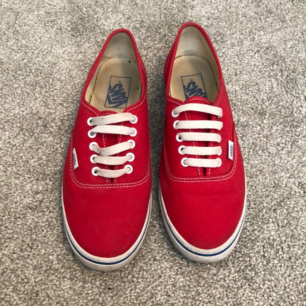 Red Vans sneakers